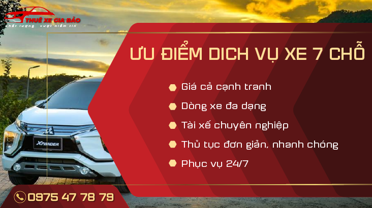 Ưu Điểm Khi Thuê Xe 7 Chỗ Tại Thuê Xe Gia Bảo 